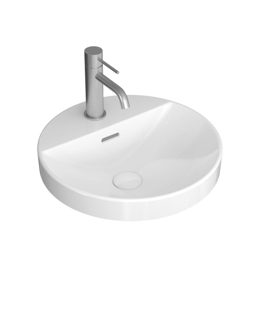 Syros 400 ceramic basin - White Gloss
