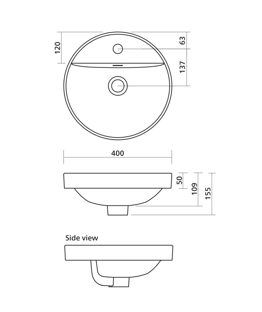 Syros 400 ceramic basin - White Gloss