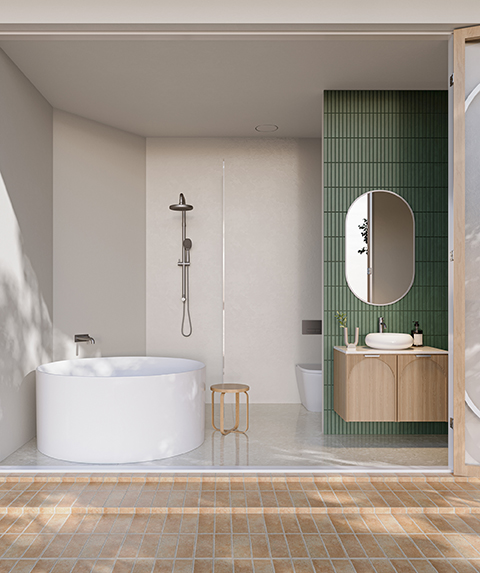 Arko 130 round freestanding bath - White Gloss - with integrated slot overflow