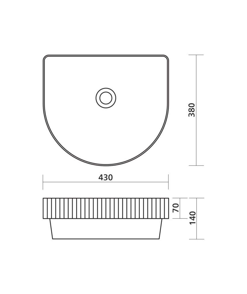 Cleo 430 ceramic basin - White Gloss