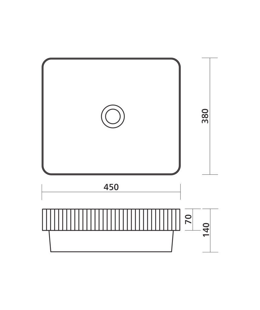 Cleo 450 ceramic basin - White Gloss