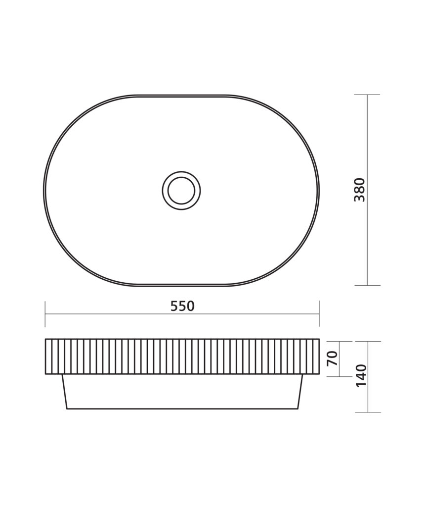 Cleo 550 ceramic basin - White Gloss