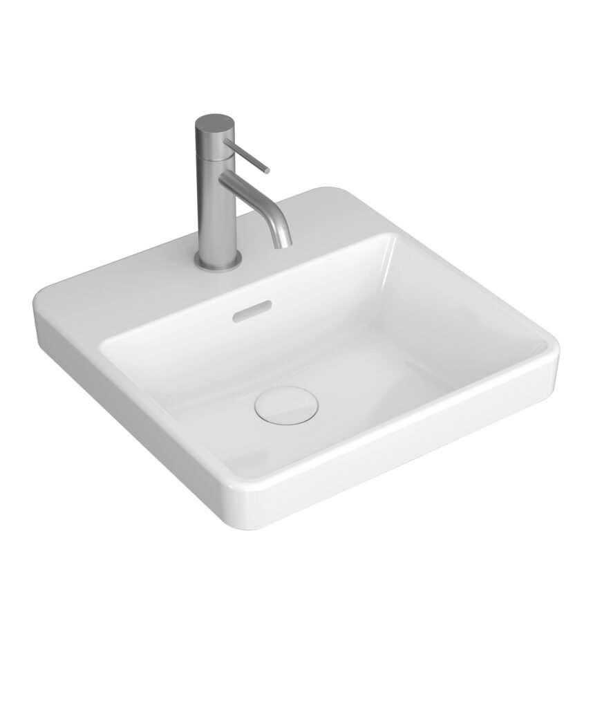 Kyra 400 ceramic basin - White Gloss