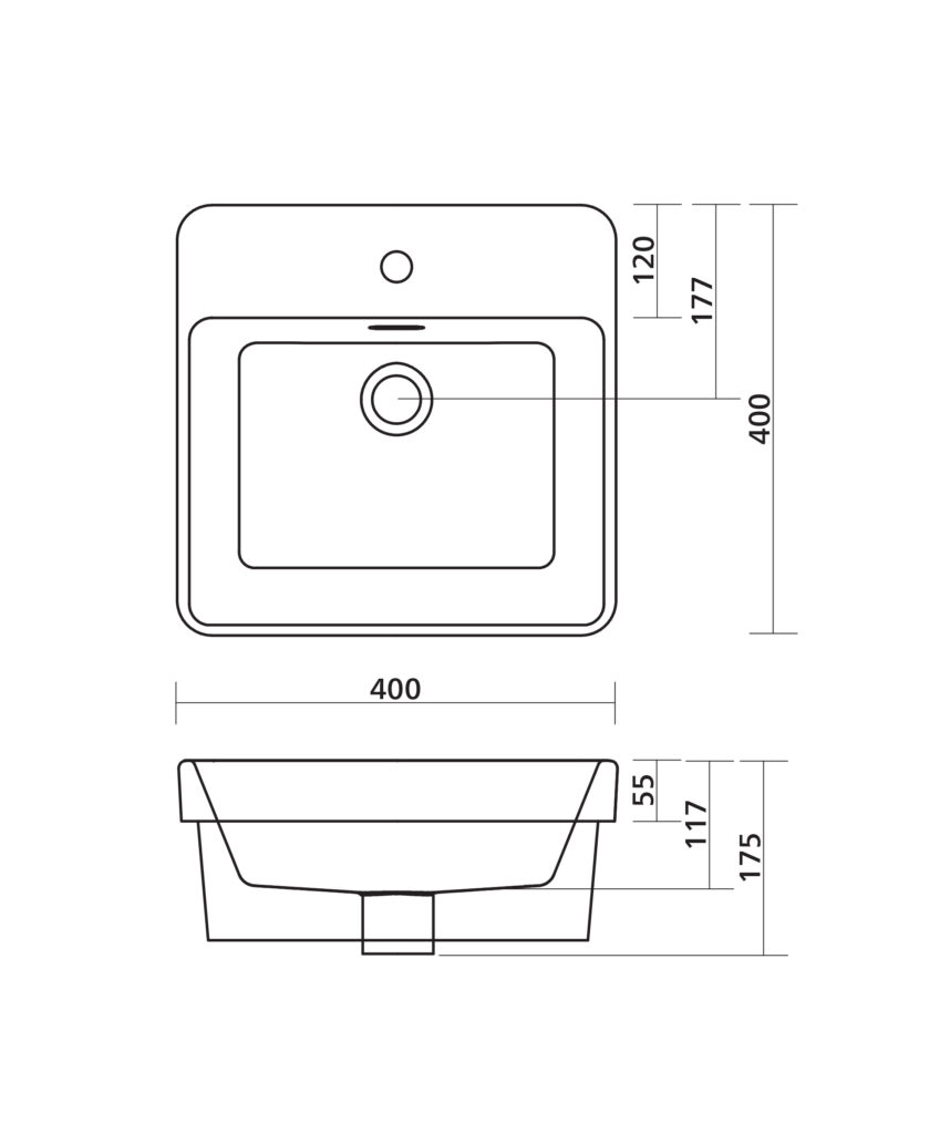 Kyra 400 ceramic basin - White Gloss