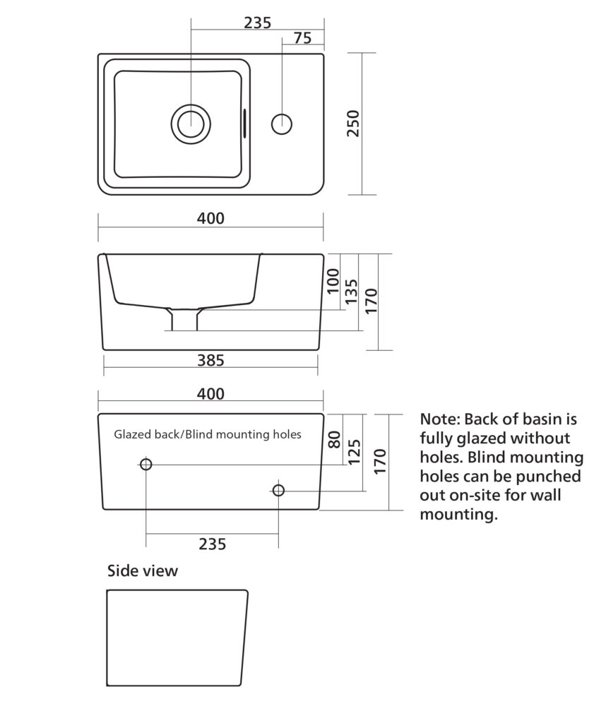 Kyra 404 ceramic basin - White Gloss