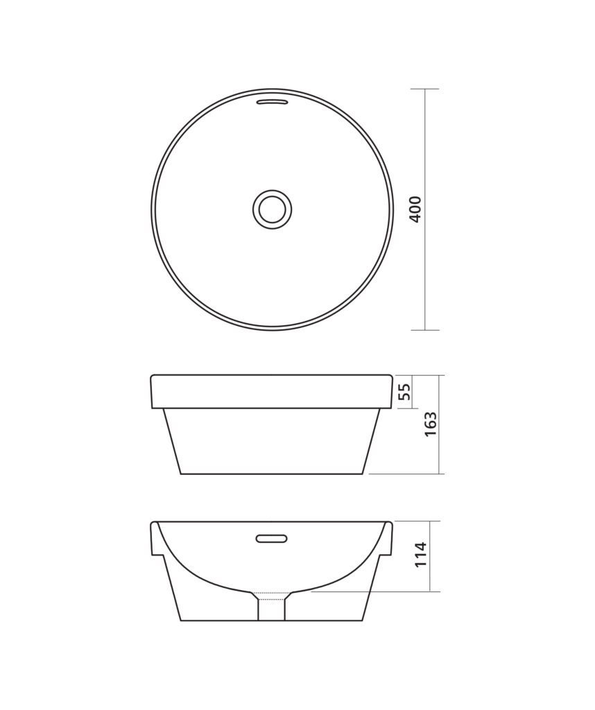 Syros 401 ceramic basin - White Gloss