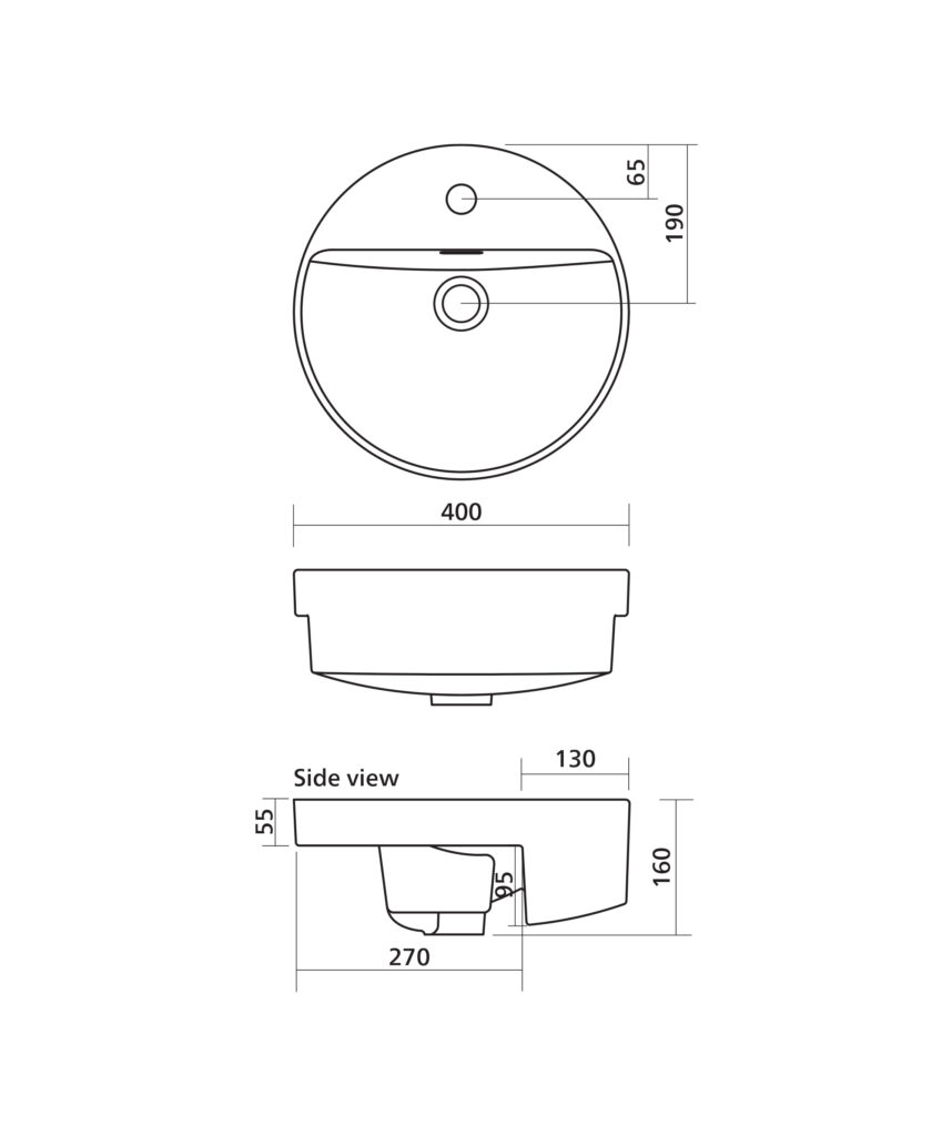 Syros 402 ceramic basin - White Gloss