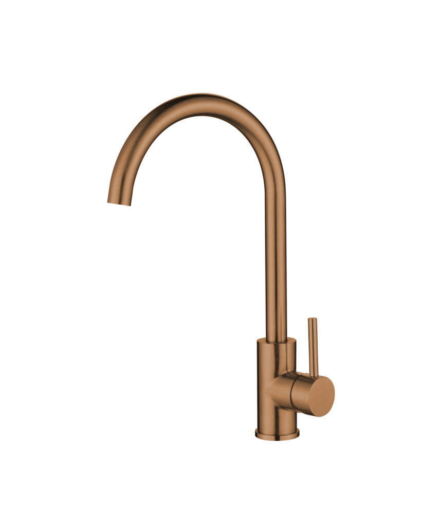 Anson Gooseneck Sink Mixer - Lead Free - Brushed Bronze