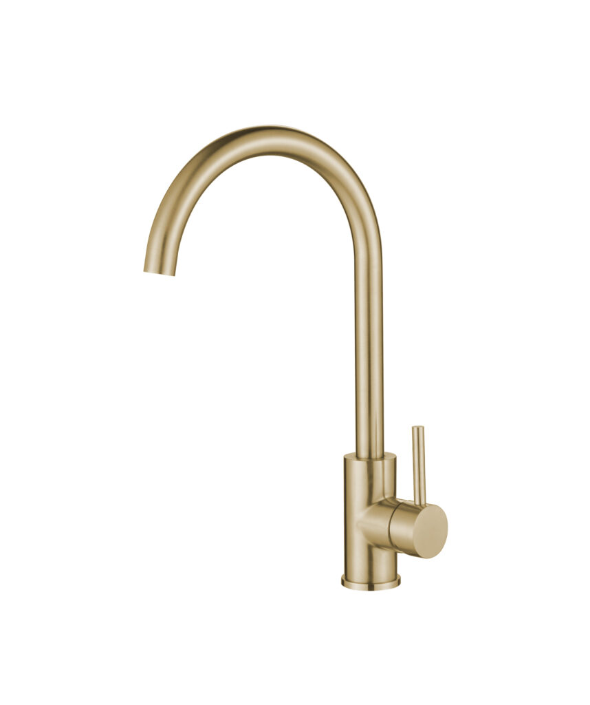 Anson Gooseneck Sink Mixer - Lead Free - Brushed Gold