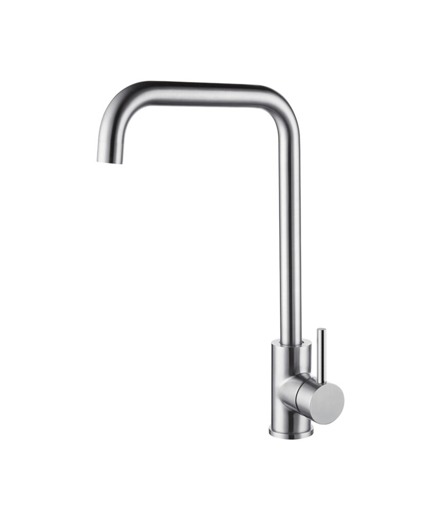 Anson Squareline Sink Mixer - Lead Free - Brushed Stainless Steel
