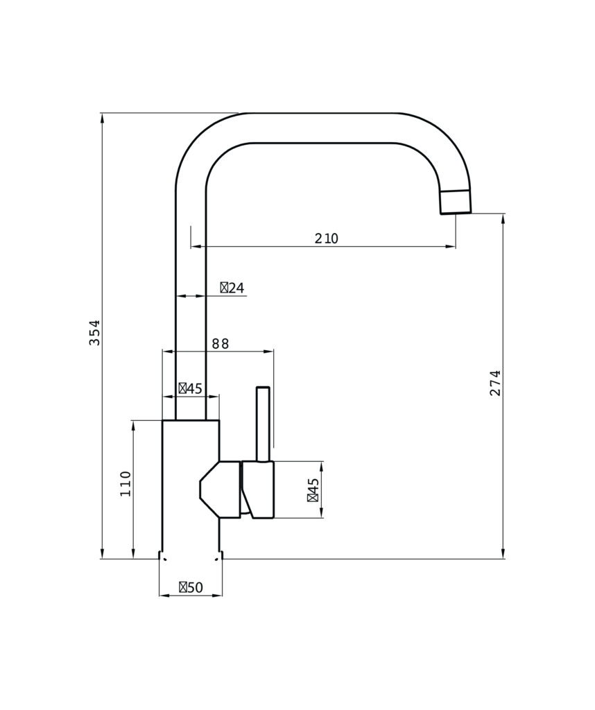 Anson Squareline Sink Mixer - Lead Free - Brushed Bronze
