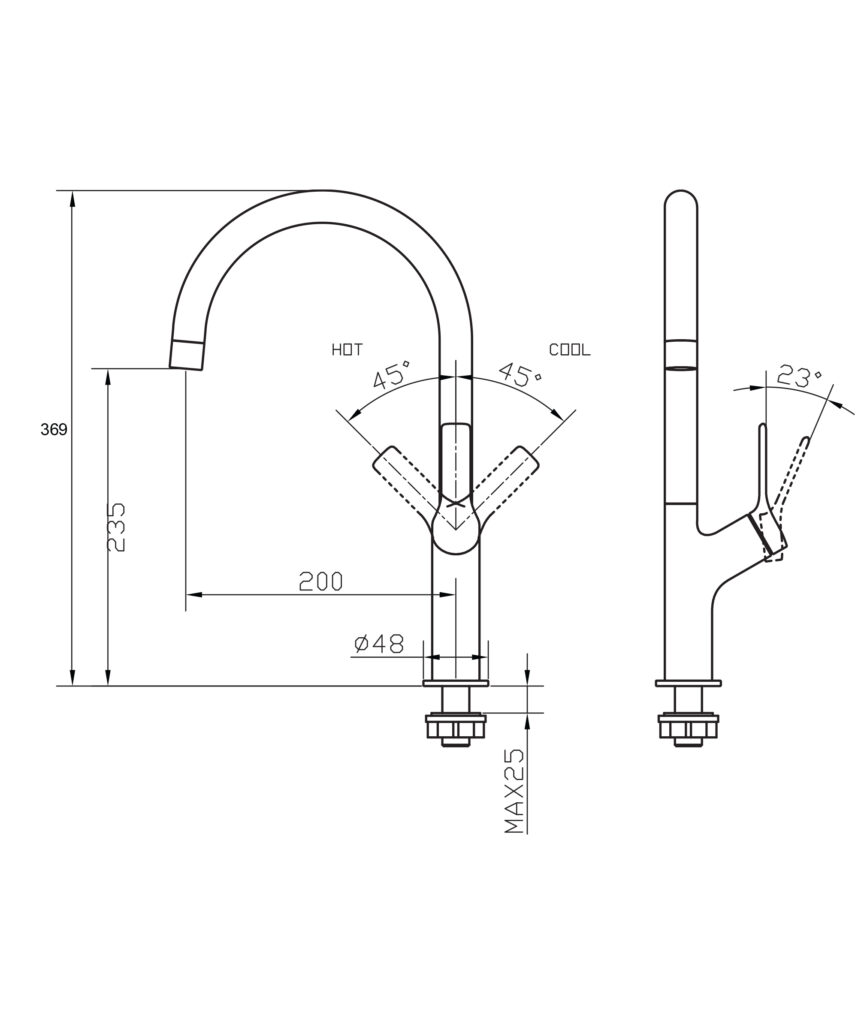 Avida Sink Mixer - Lead Free - Black Matte
