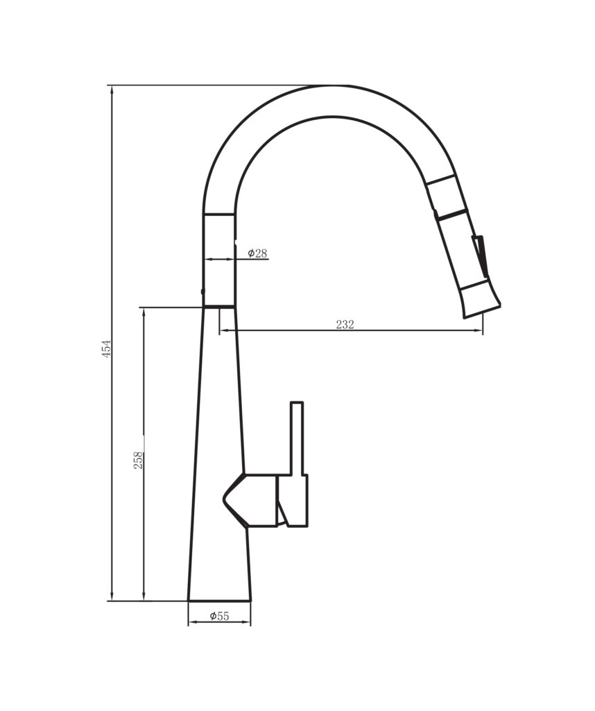Jorji Pull Out Spray Sink Mixer - Lead Free - Black Matte
