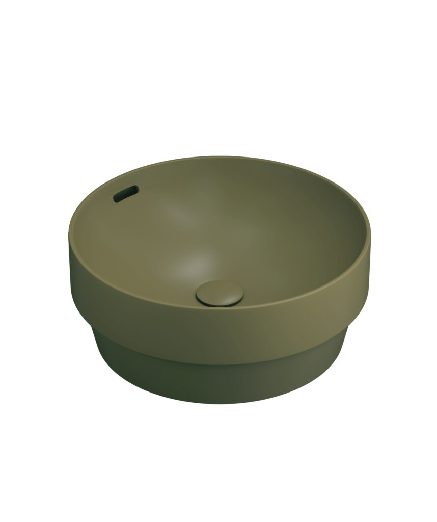 Obello 371 ceramic basin - Olive Silk Matte