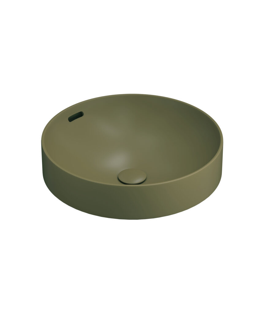 Obello 371 ceramic basin - Olive Silk Matte