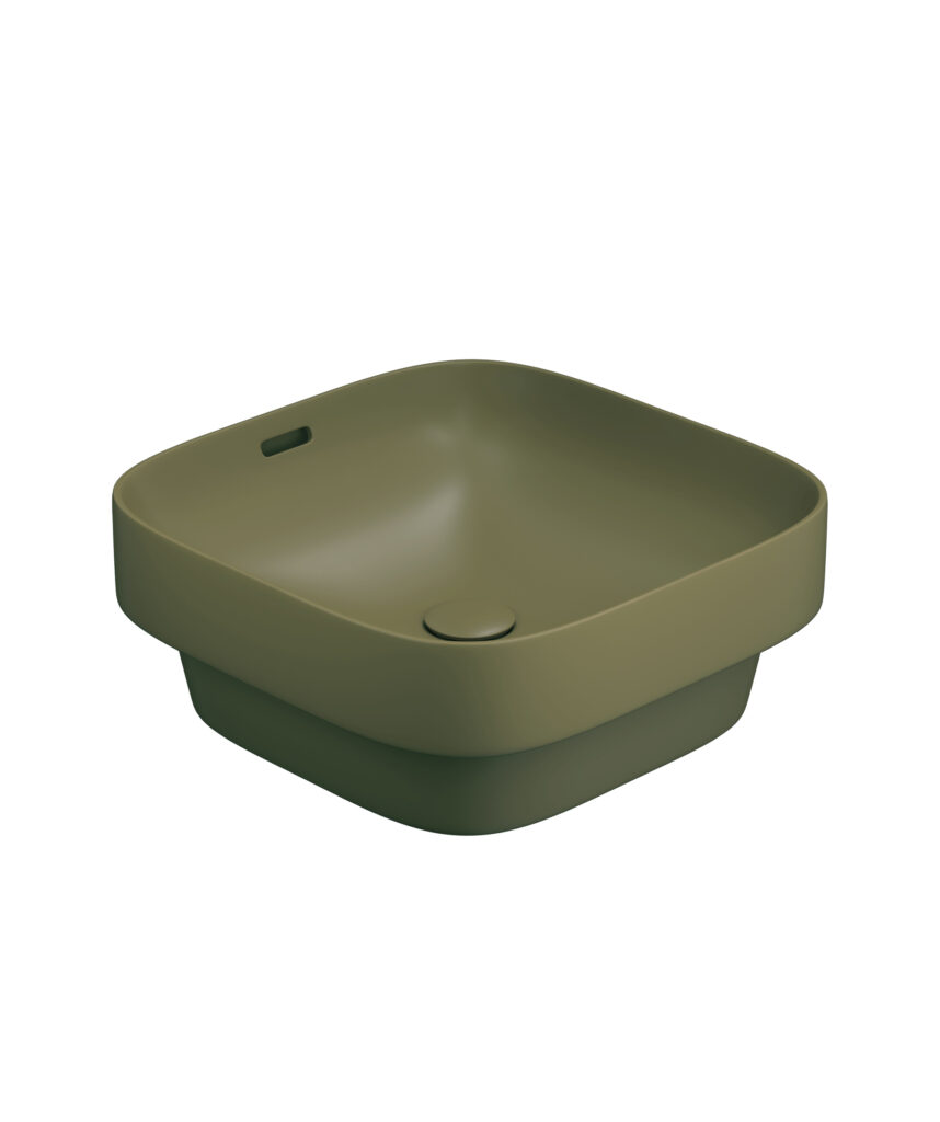 Obello 373 ceramic basin - Olive Silk Matte