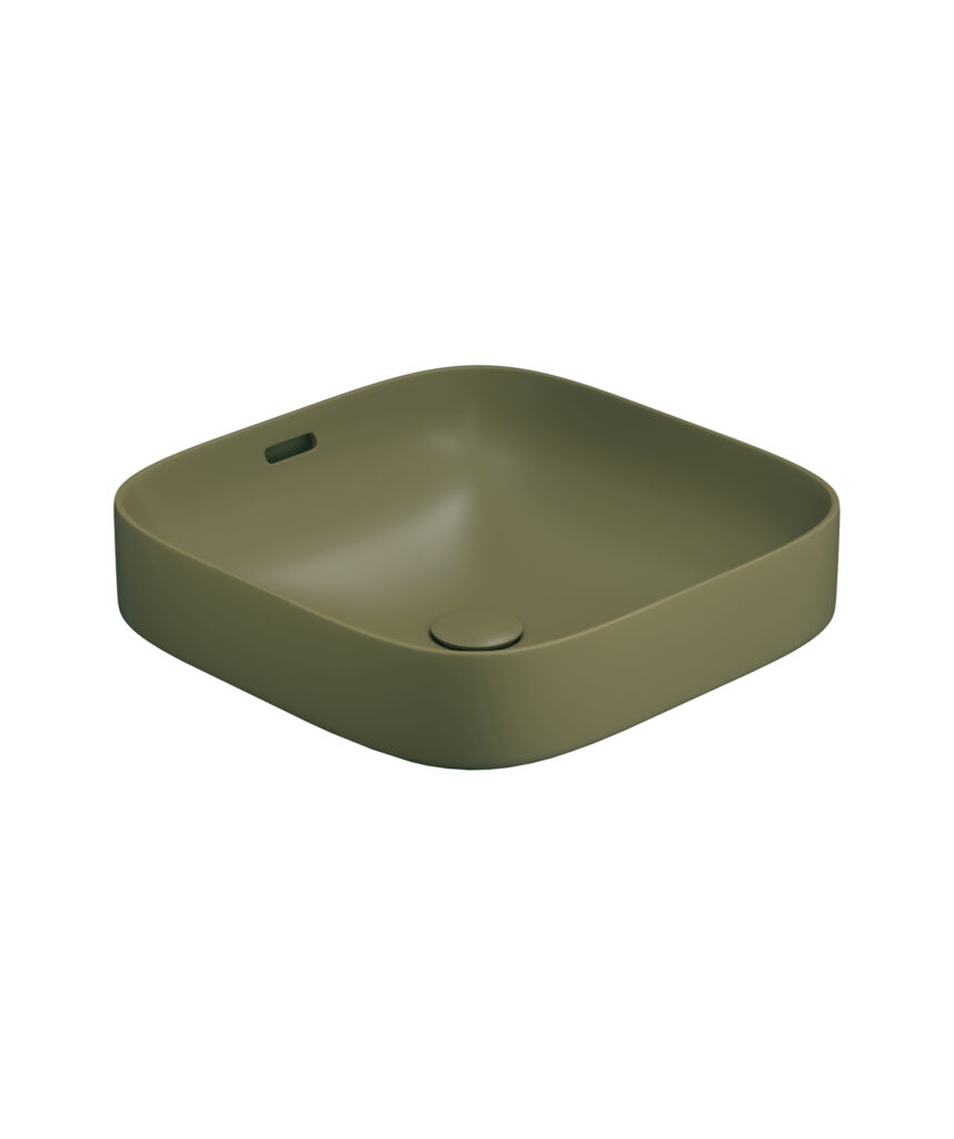 Obello 373 ceramic basin - Olive Silk Matte