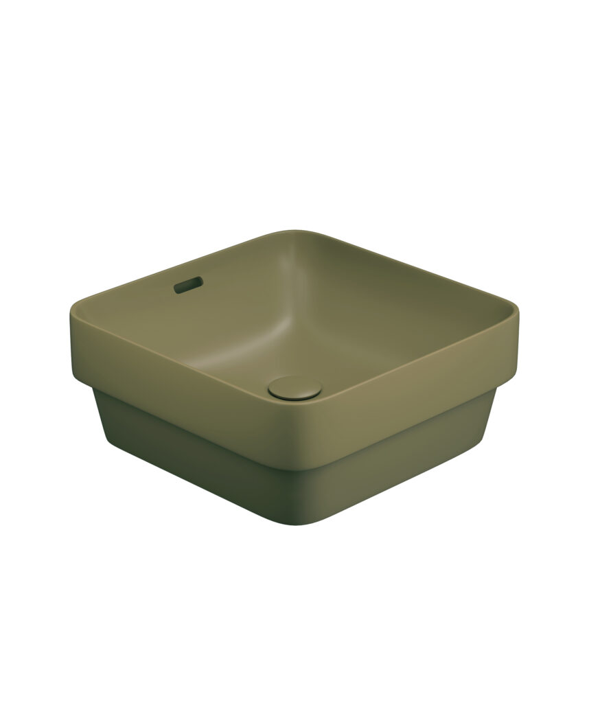 Obello 376 ceramic basin - Olive Silk Matte