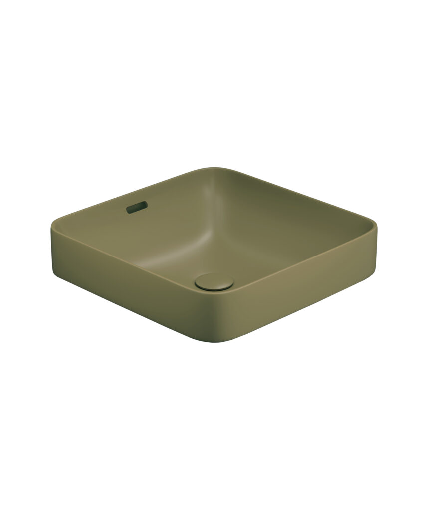 Obello 376 ceramic basin - Olive Silk Matte
