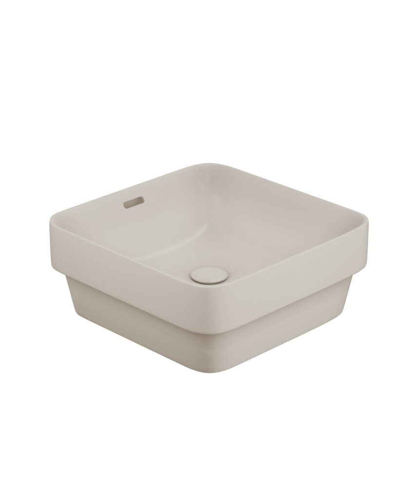 Obello 376 ceramic basin - Saltstone Silk Matte