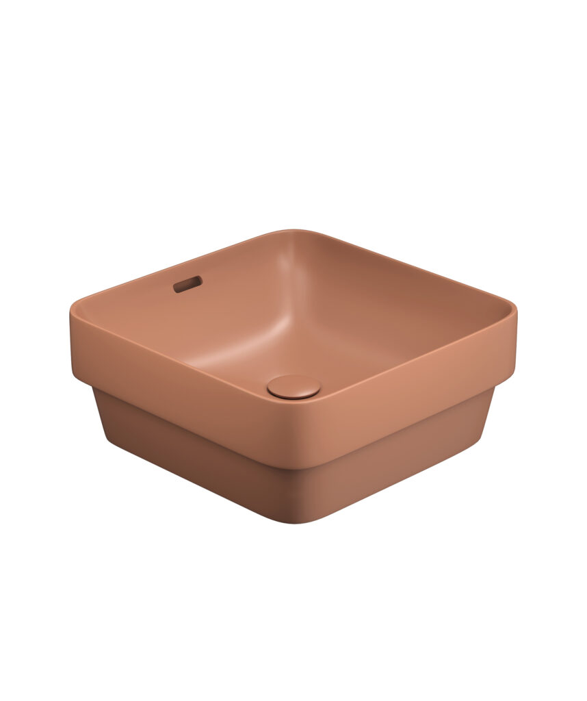 Obello 376 ceramic basin - Terracotta Silk Matte