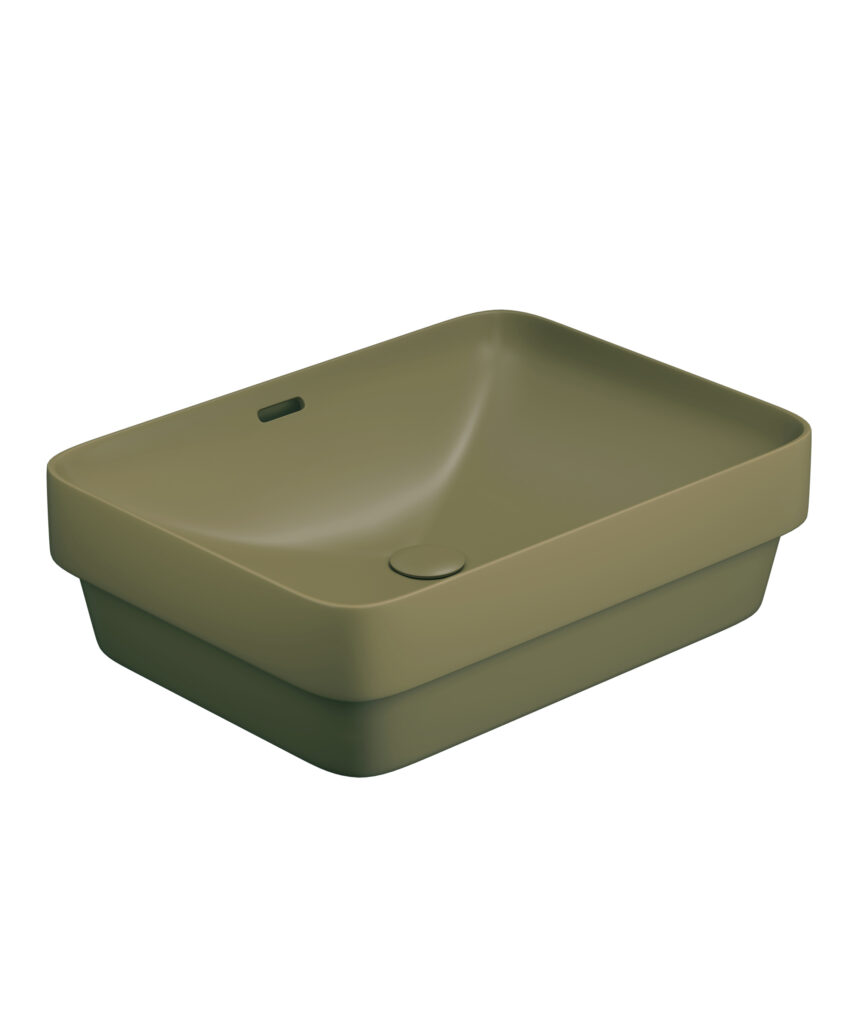 Obello 501 ceramic basin - Olive Silk Matte
