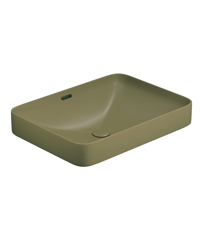 Obello 501 ceramic basin - Olive Silk Matte