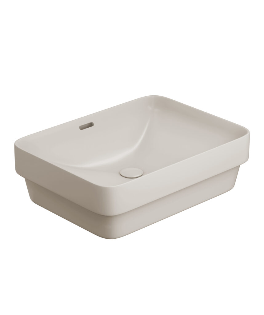 Obello 501 ceramic basin - Saltstone Silk Matte