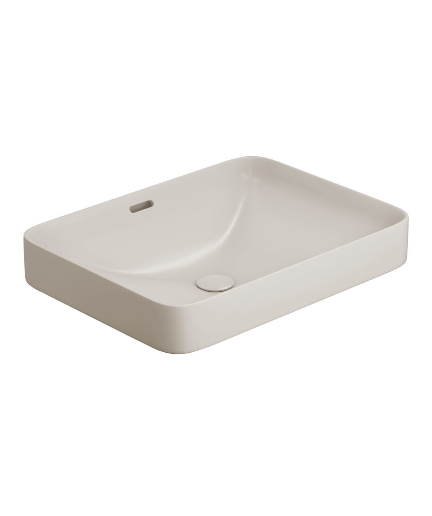 Obello 501 ceramic basin - Saltstone Silk Matte