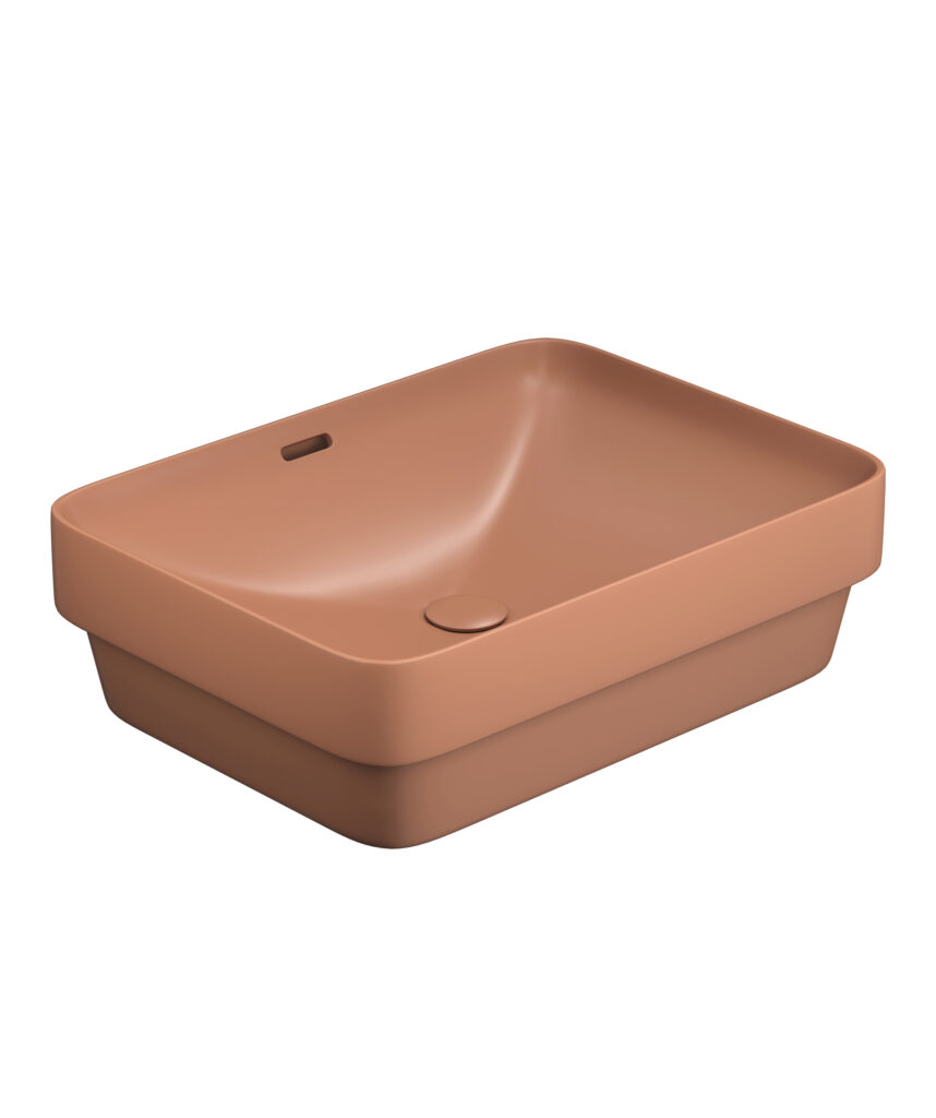 Obello 501 ceramic basin - Terracotta Silk Matte