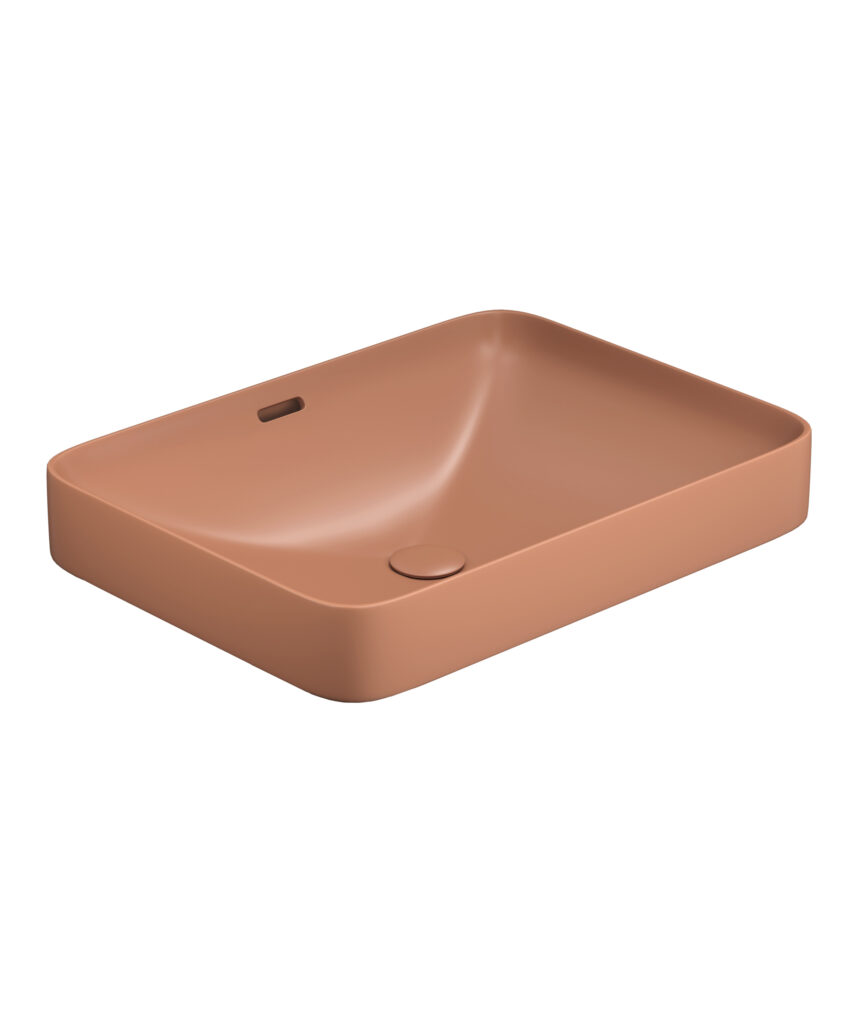 Obello 501 ceramic basin - Terracotta Silk Matte