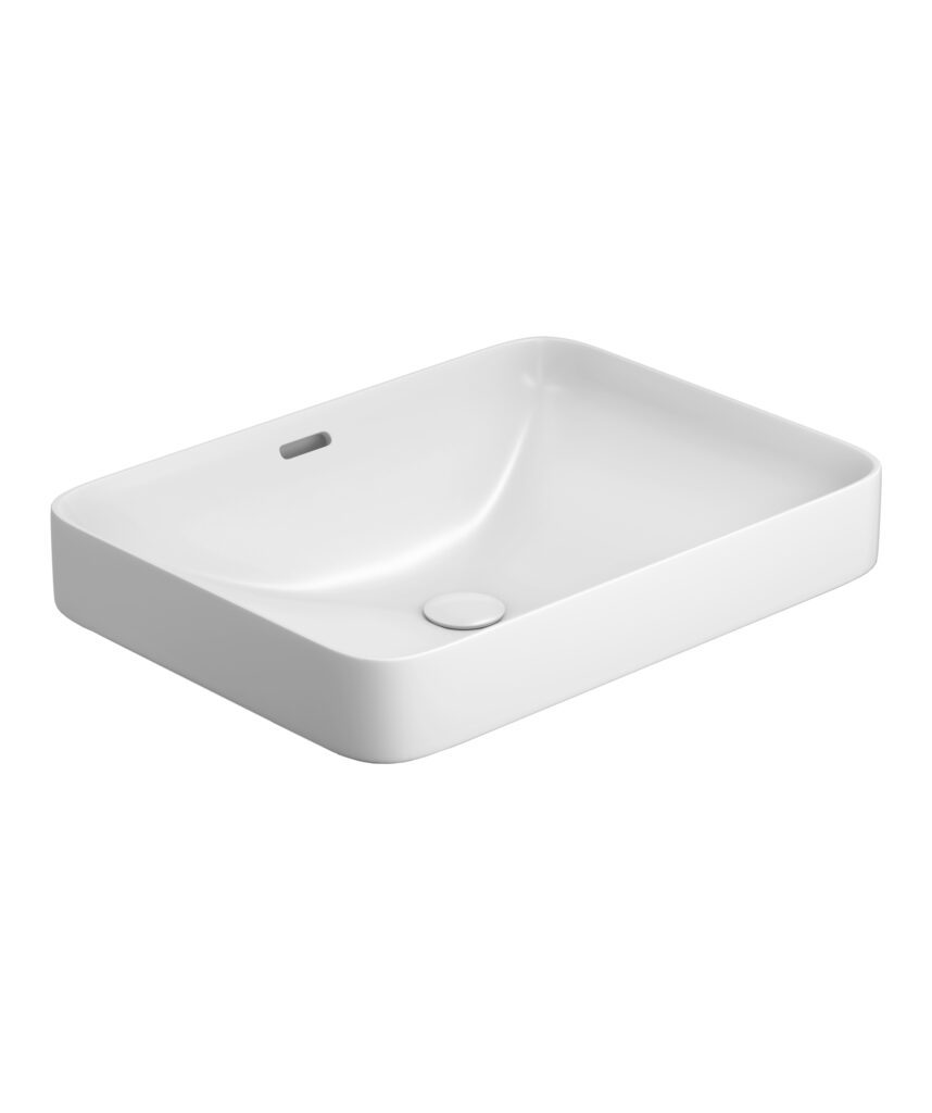 Obello 501 ceramic basin - White Silk Matte