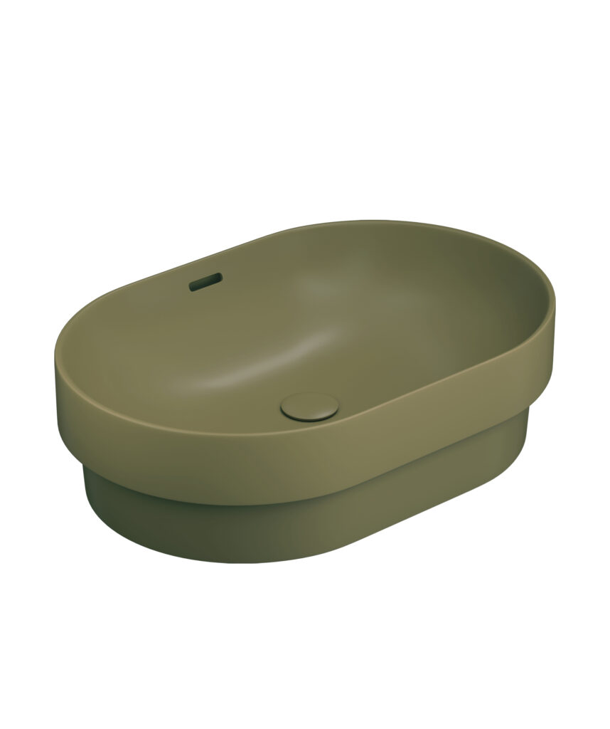 Obello 551 ceramic basin - Olive Silk Matte