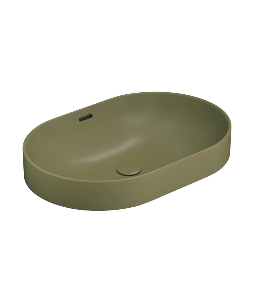 Obello 551 ceramic basin - Olive Silk Matte