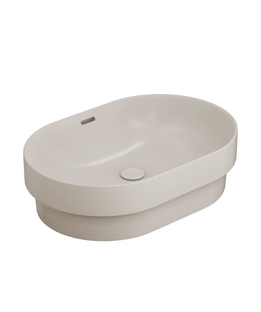 Obello 551 ceramic basin - Saltstone Silk Matte