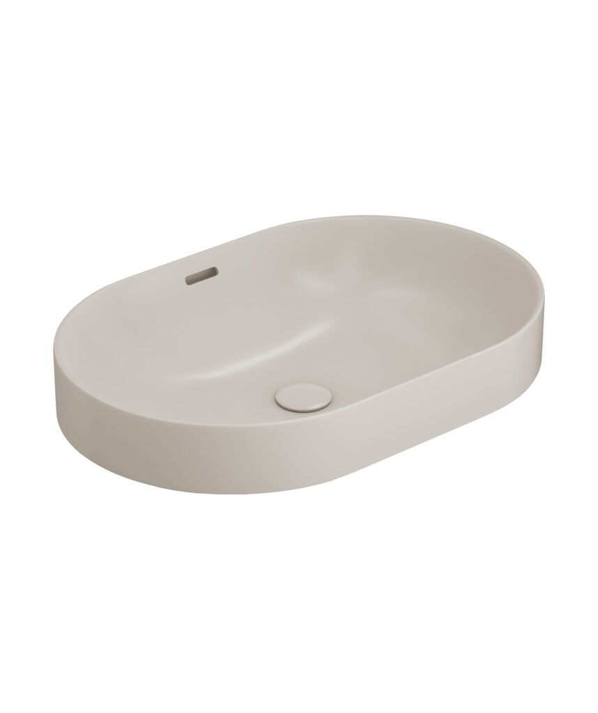 Obello 551 ceramic basin - Saltstone Silk Matte