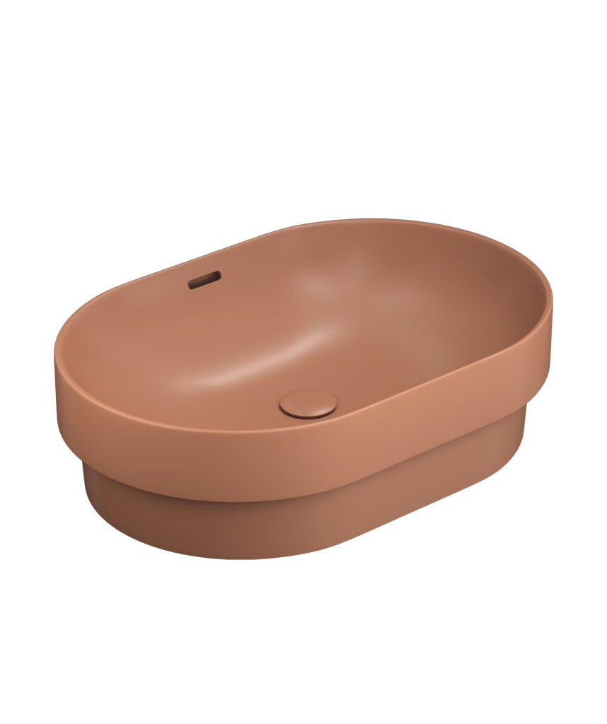 Obello 551 ceramic basin - Terracotta Silk Matte