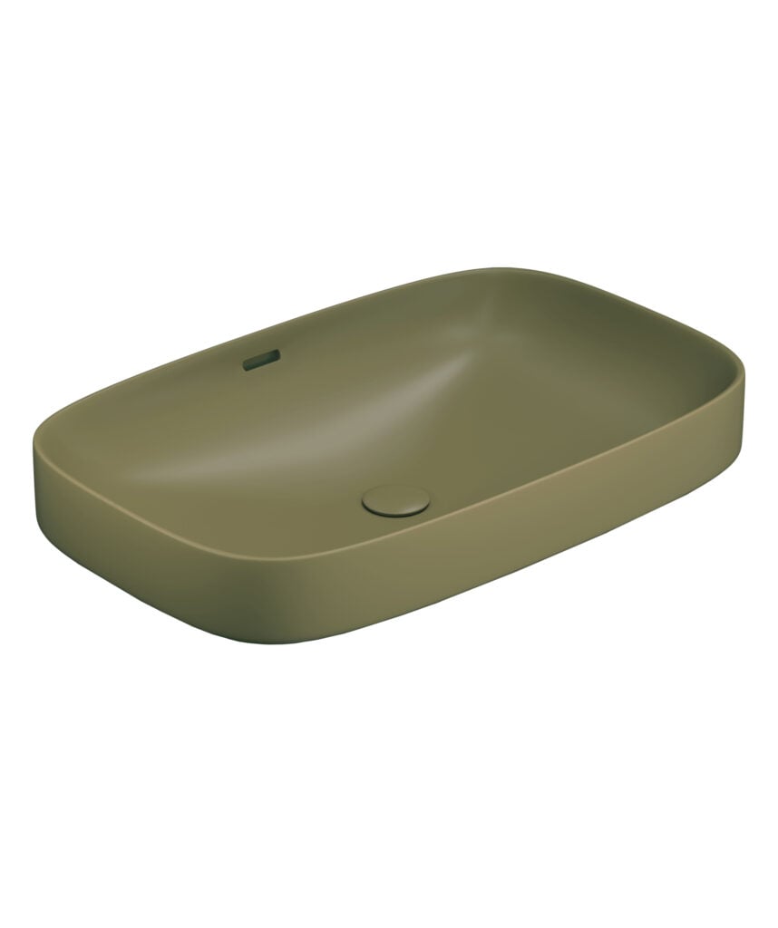 Obello 600 ceramic basin - Olive Silk Matte