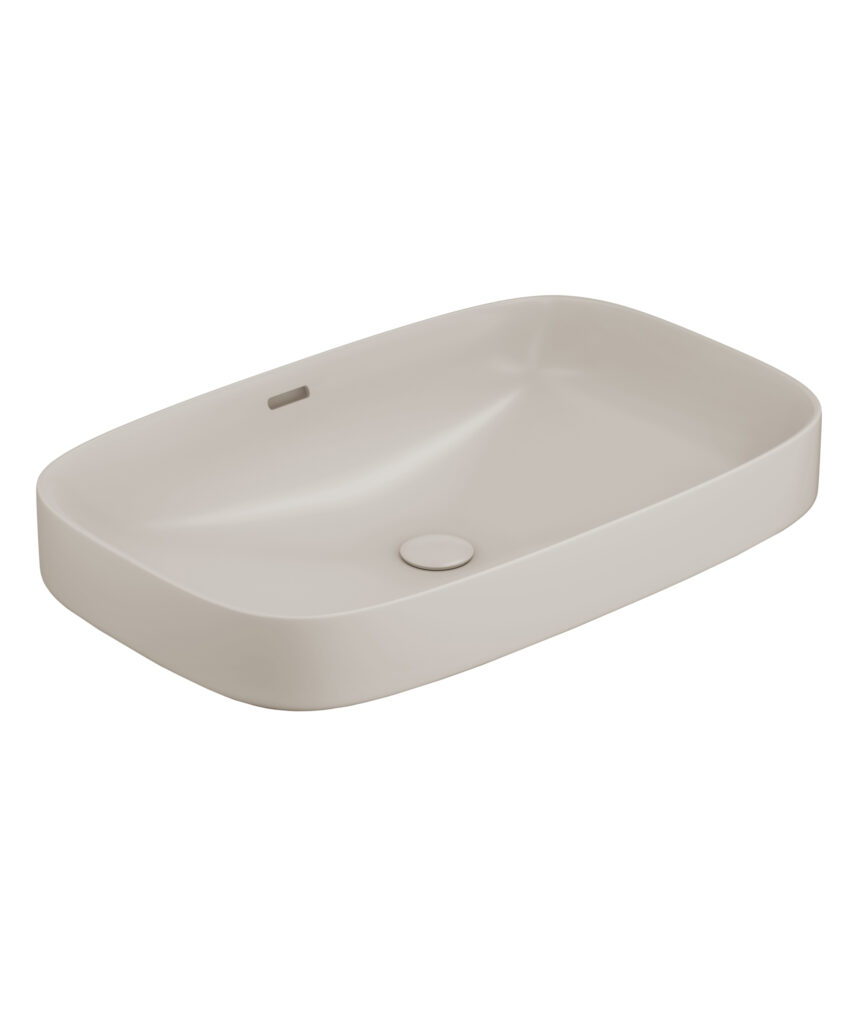 Obello 600 ceramic basin - Saltstone Silk Matte