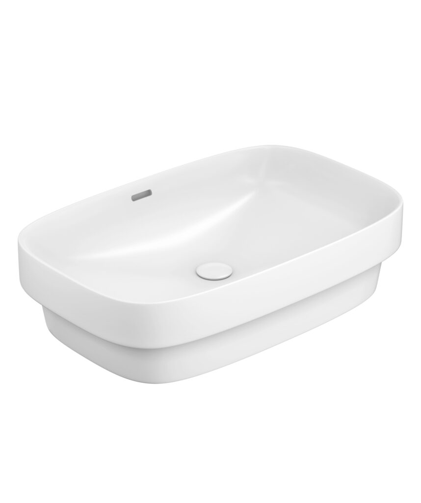 Obello 600 ceramic basin - White Gloss
