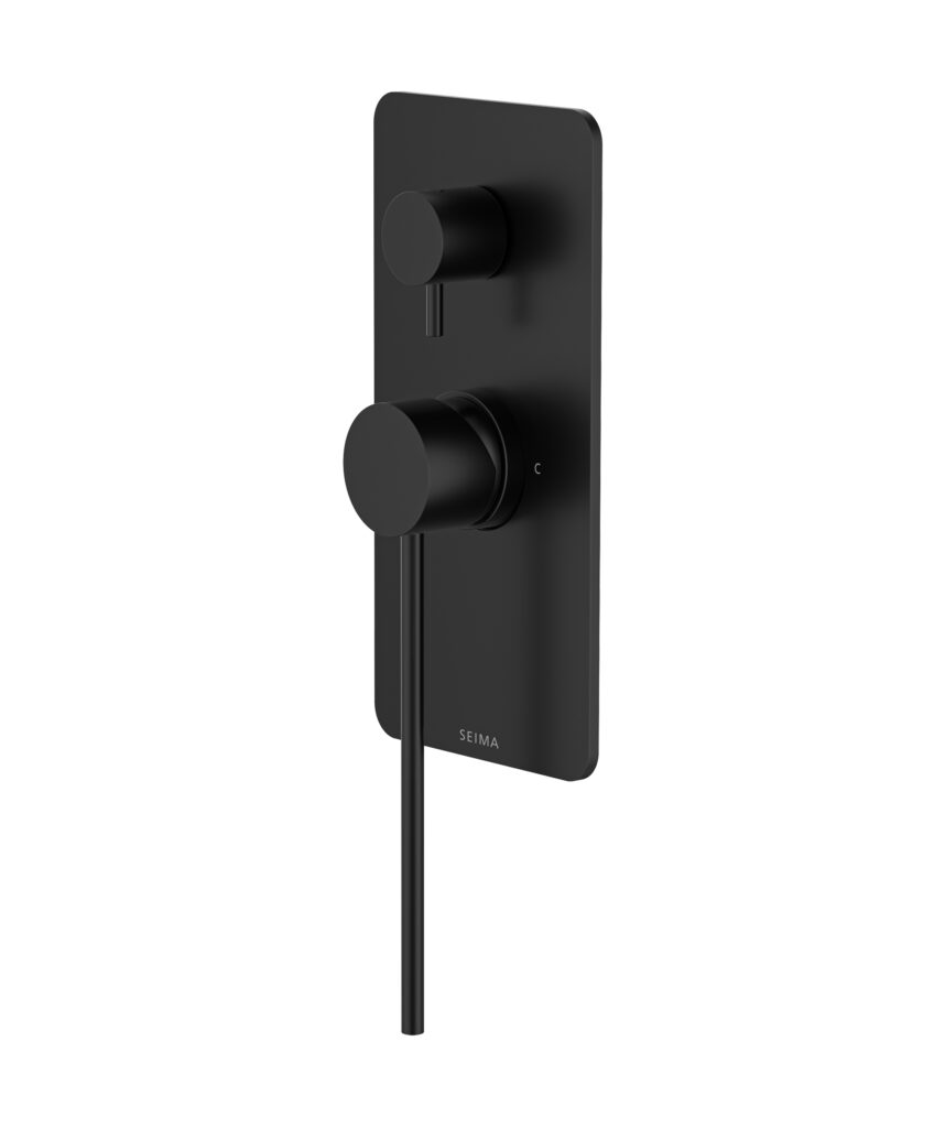 Anson Care Diverter Mixer with Full Backplate - Lead Free - Black Matte