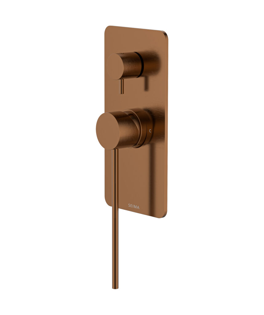 Anson Care Diverter Mixer with Full Backplate - Lead Free - Brushed Bronze