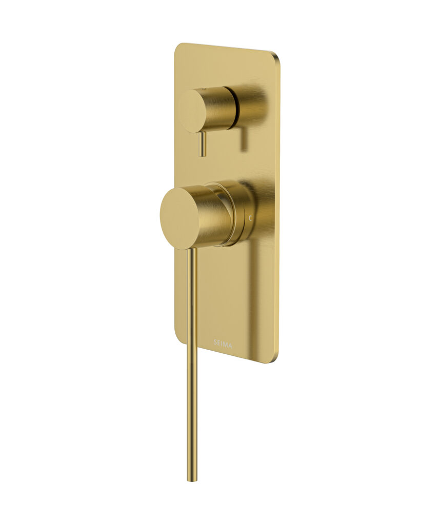 Anson Care Diverter Mixer with Full Backplate - Lead Free - Brushed Gold