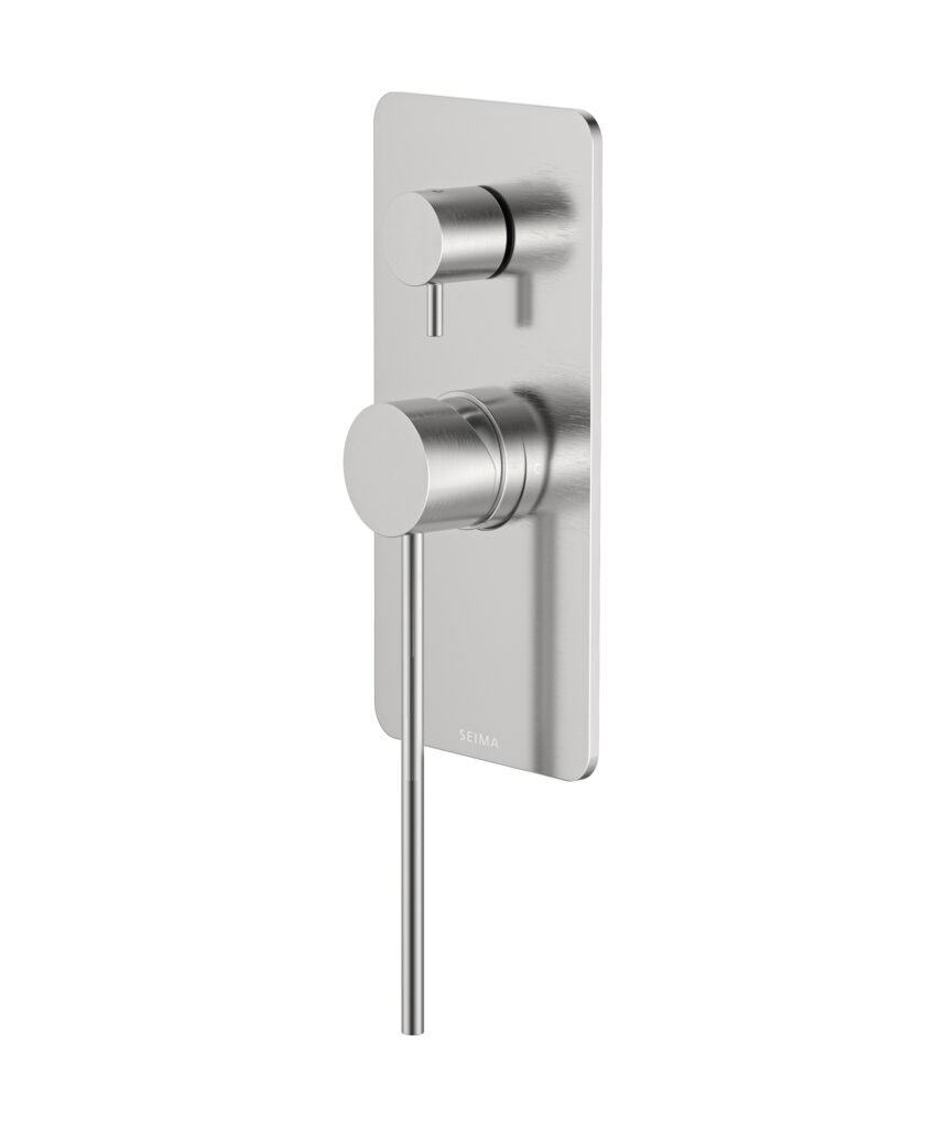 Anson Care Diverter Mixer with Full Backplate - Lead Free - Brushed SS