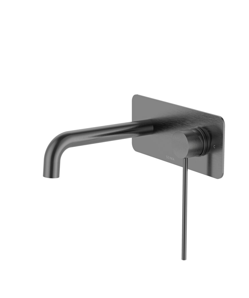 Anson Care Wall Mixer and Spout Set with Full Backplate - Lead Free - Gunmetal