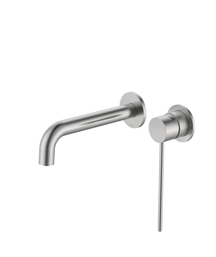 Anson Care Wall Mixer and Spout Set with Separate Backplates - Lead Free - Brushed SS