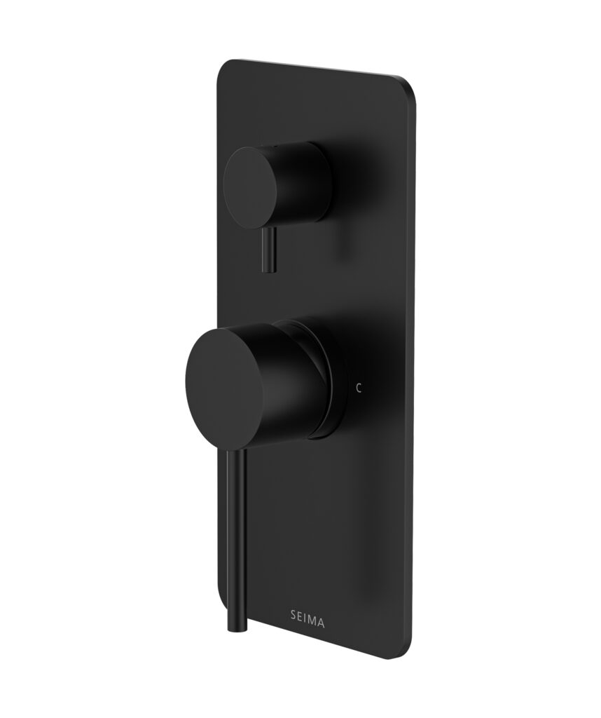 Anson Diverter Mixer with Full Backplate - Lead Free - Black Matte