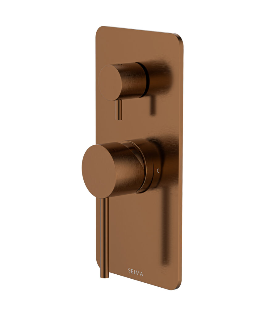 Anson Diverter Mixer with Full Backplate - Lead Free - Brushed Bronze