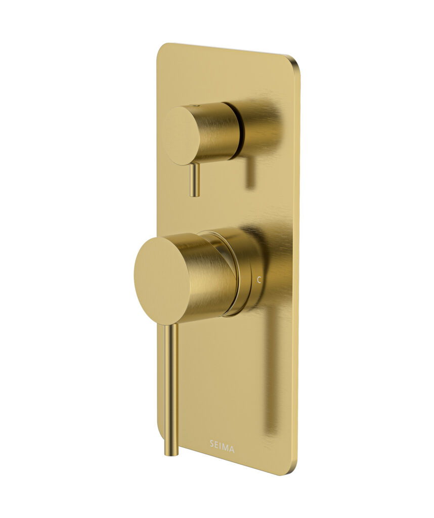 Anson Diverter Mixer with Full Backplate - Lead Free - Brushed Gold