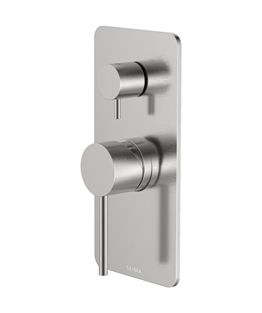Anson Diverter Mixer with Full Backplate - Lead Free - Brushed SS